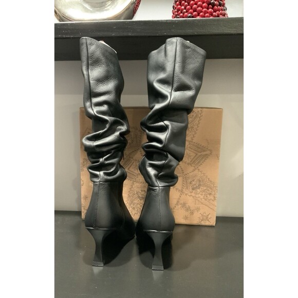 NIB Free People Rocky Slouch Black Leather Boots /37 EU / 6.5 US / Retail $298 - Picture 10 of 12